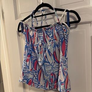 Lilly Pulitzer Red and White Tie Front Camisole
